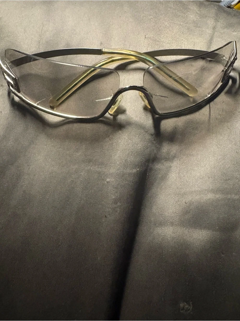 Versace Women's Gray Gradient Rimless Sunglasses with Gold Accents
